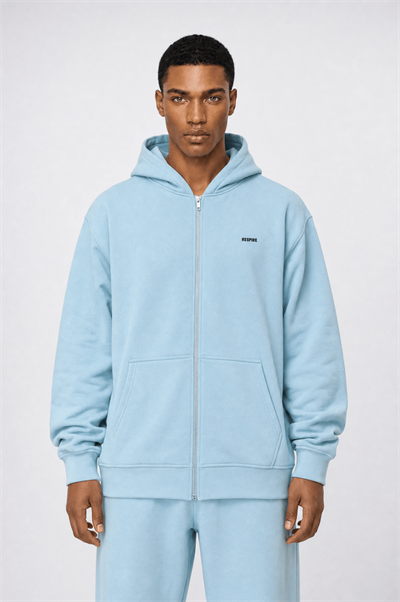 Erkek Respire Basic Oversize Zip Bebe Mavi