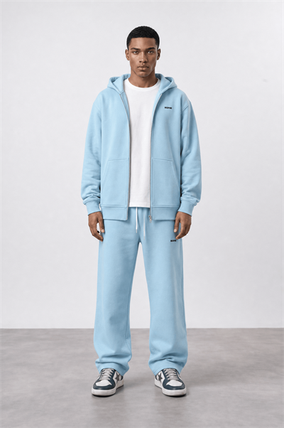 Erkek Respire Basic Oversize Zip Bebe Mavi
