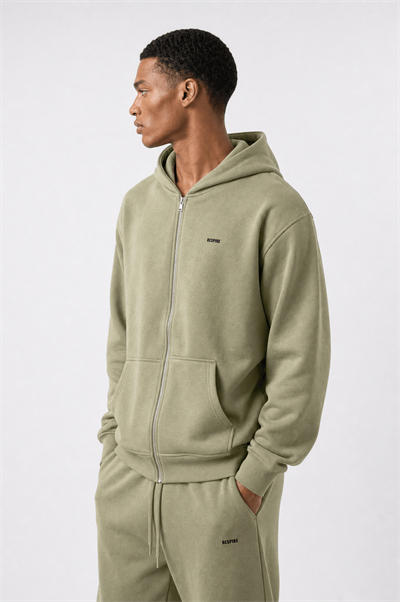 Erkek Respire Basic Oversize Zip Küf