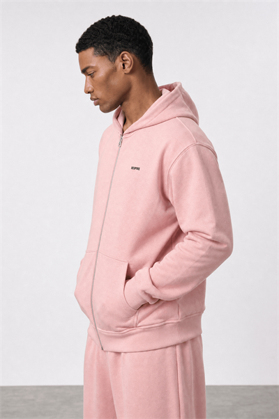 Erkek Respire Basic Oversize Zip Pembe