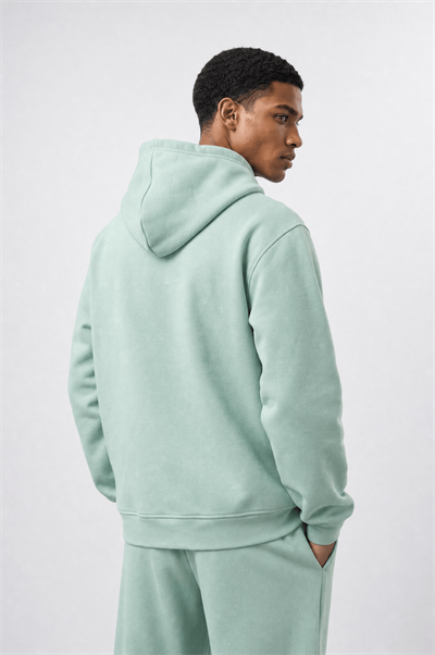Erkek Respire Basic Oversize Zip Su Yeşili