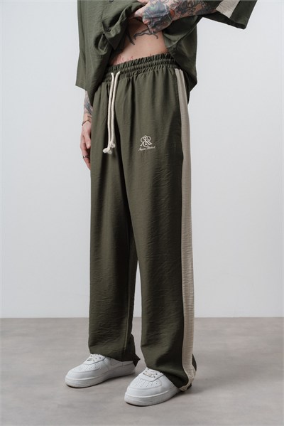 Erkek Respire District Nakışlı Baggy Pantolon Haki