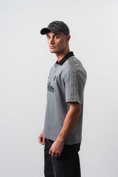 Erkek Respire Retro Forma T-Shirt Füme