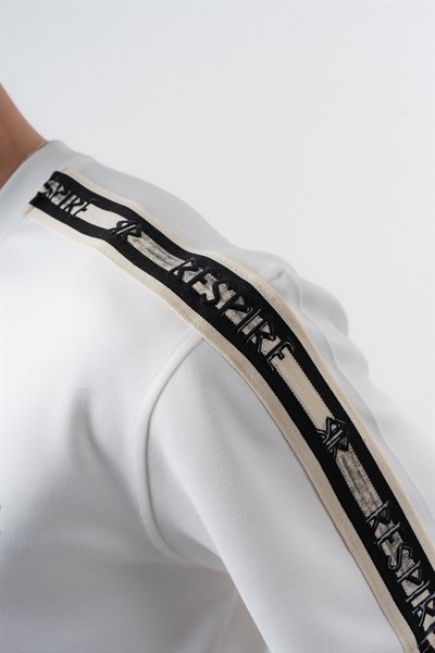 Erkek Respire Şerit Detaylı Regular Fit T-Shirt Pantolon Takım Ekru