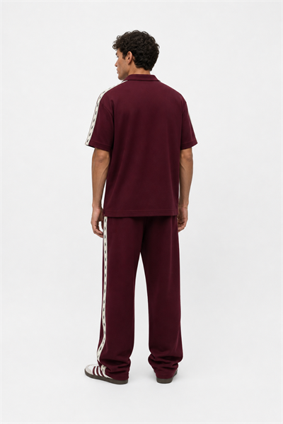 Erkek Respire Şerit Detaylı Regular Fit Eşofman Takımı Bordo