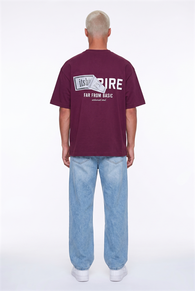 Erkek Respire x Itsbyzey Baskılı Oversize T-Shirt Vişne