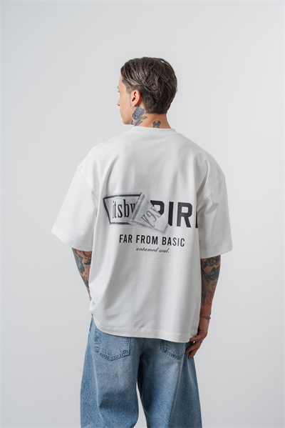 Erkek Respire x Itsbyzey Baskılı Oversize T-Shirt Beyaz