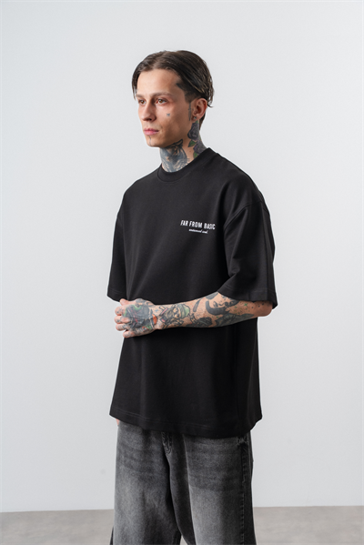 Erkek Respire x Itsbyzey Baskılı Oversize T-Shirt Siyah