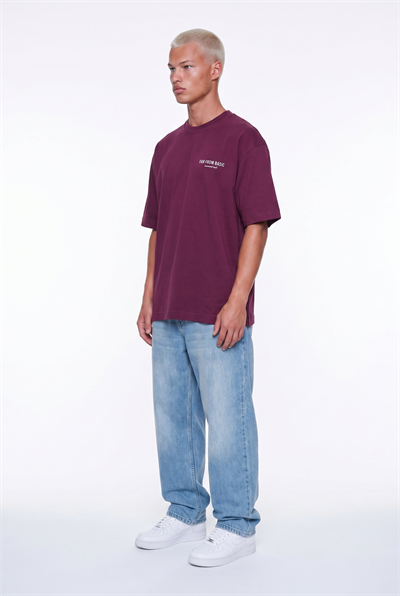 Erkek Respire x Itsbyzey Baskılı Oversize T-Shirt Vişne