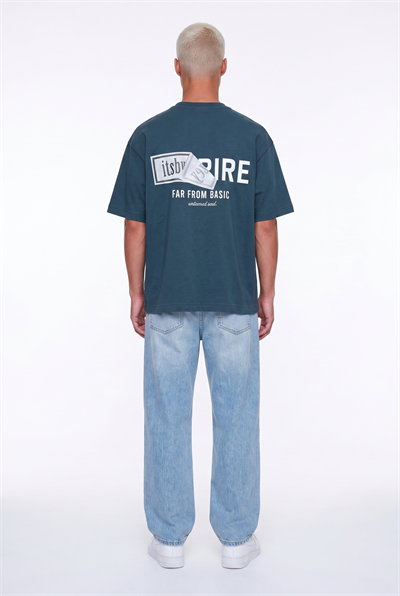 Erkek Respire x Itsbyzey Baskılı Oversize T-Shirt Petrol