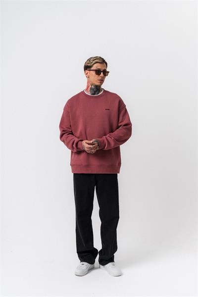 Erkek Respire Yazı Detaylı Basic Oversize Sweatshirt Gül