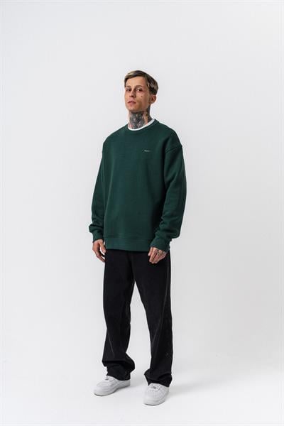 Erkek Respire Yazı Detaylı Basic Oversize Sweatshirt Nefti