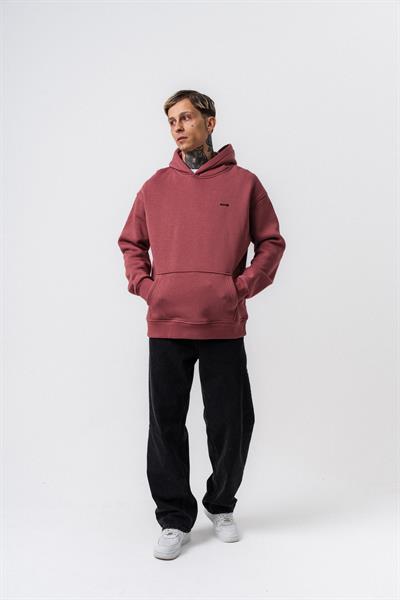Erkek Respire Yazı Detaylı Kapüşonlu Basic Oversize Hoodie Gül