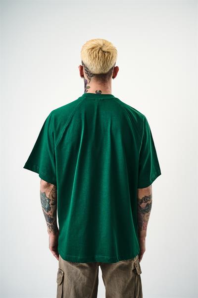 Erkek Revival Baskılı Oversize T-Shirt Nefti