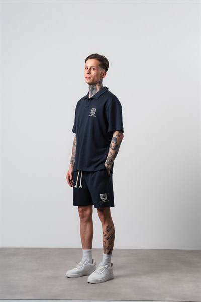 Erkek Rocket Club Yazılı Regular Fit T-Shirt Şort Takım Lacivert