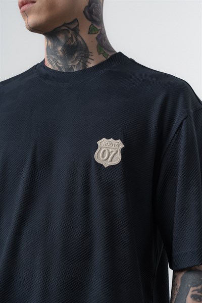 Erkek Route 07 Arma Detaylı Regular Fit T-Shirt Şort Takım Lacivert