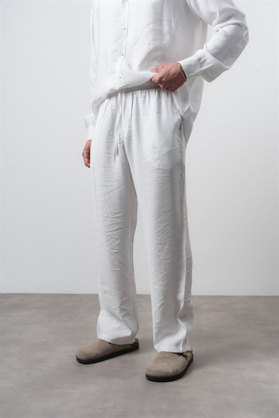 Erkek RS Modal Baggy Pantolon Beyaz