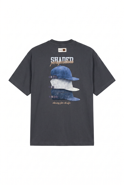 Erkek Shaded Baskılı Oversize T-Shirt Füme