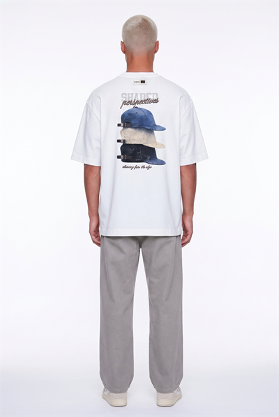 Erkek Shaded Baskılı Oversize T-Shirt Ekru