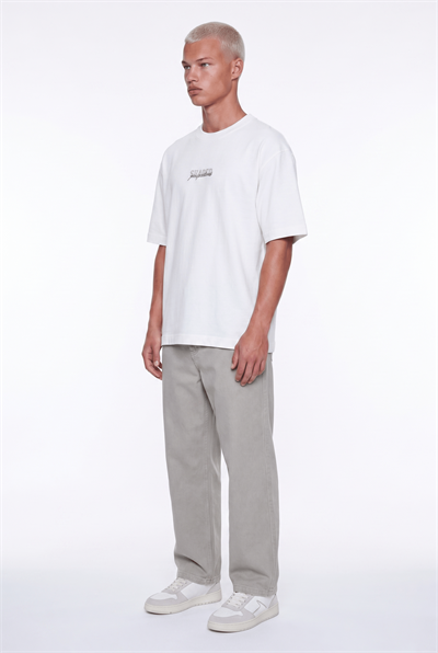 Erkek Shaded Baskılı Oversize T-Shirt Ekru