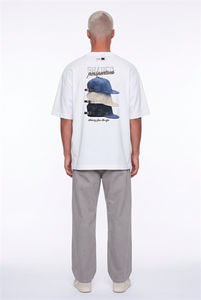 Erkek Shaded Baskılı Oversize T-Shirt Ekru