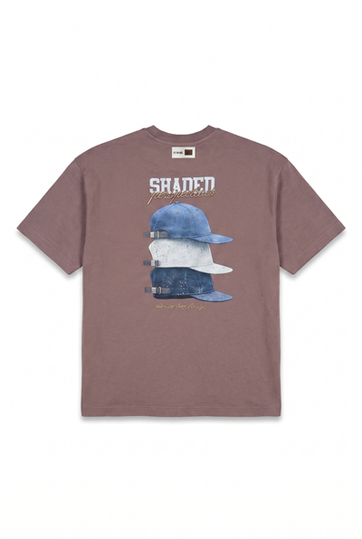 Erkek Shaded Baskılı Oversize T-Shirt Kahve