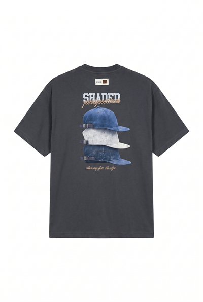 Erkek Shaded Baskılı Oversize T-Shirt Füme