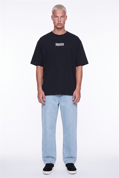 Erkek Shaded Baskılı Oversize T-Shirt Siyah