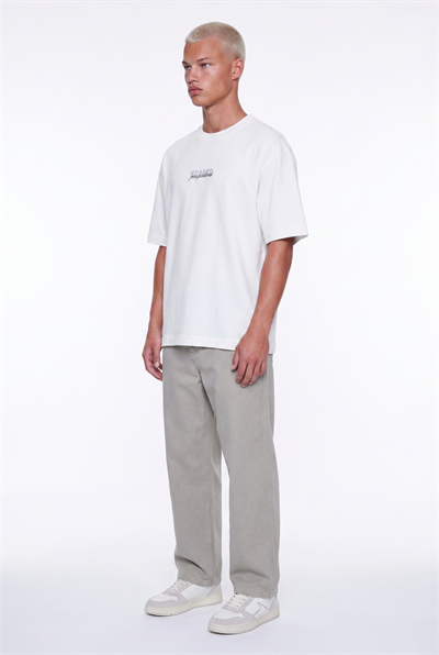 Erkek Shaded Baskılı Oversize T-Shirt Ekru