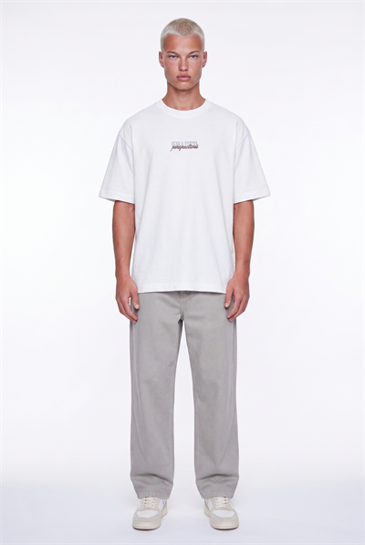 Erkek Shaded Baskılı Oversize T-Shirt Ekru
