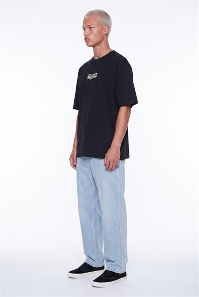 Erkek Shaded Baskılı Oversize T-Shirt Siyah
