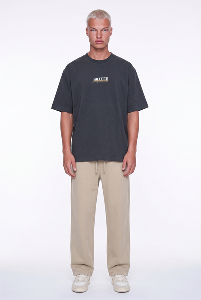 Erkek Shaded Baskılı Oversize T-Shirt Füme