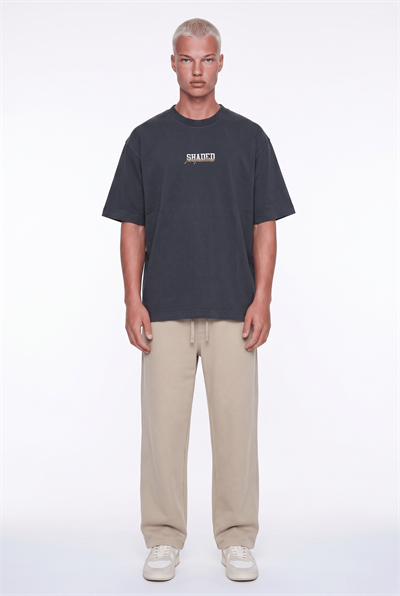 Erkek Shaded Baskılı Oversize T-Shirt Füme