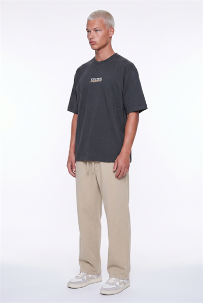 Erkek Shaded Baskılı Oversize T-Shirt Füme