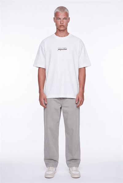Erkek Shaded Baskılı Oversize T-Shirt Ekru