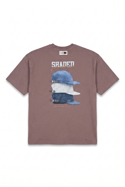 Erkek Shaded Baskılı Oversize T-Shirt Kahve