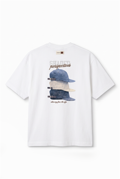 Erkek Shaded Baskılı Oversize T-Shirt Ekru