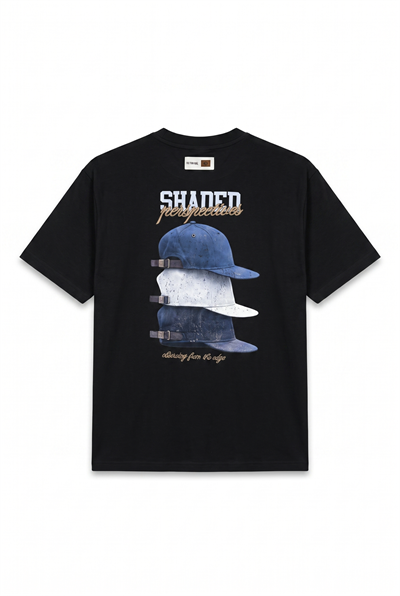 Erkek Shaded Baskılı Oversize T-Shirt Siyah