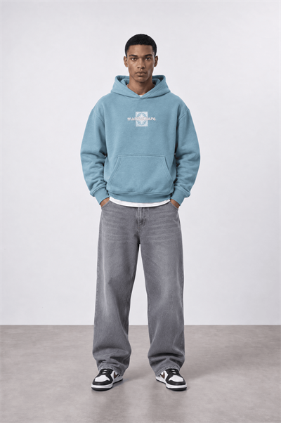 Erkek Sky Patch Detaylı Oversize Hoodie Prada