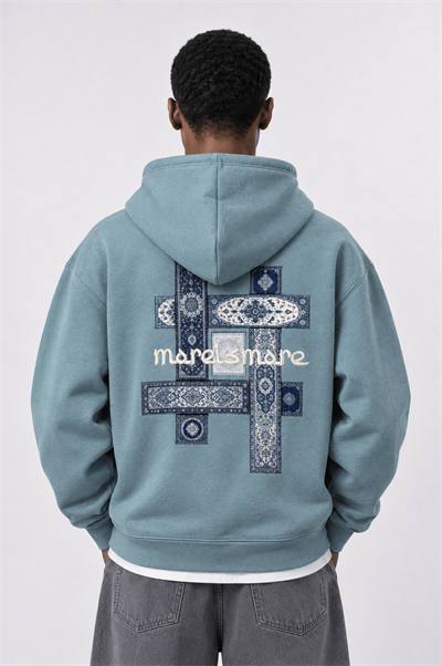 Erkek Sky Patch Detaylı Oversize Hoodie Prada