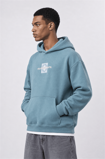 Erkek Sky Patch Detaylı Oversize Hoodie Prada
