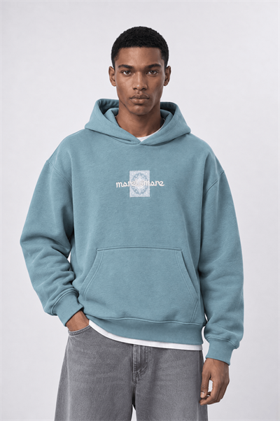 Erkek Sky Patch Detaylı Oversize Hoodie Prada