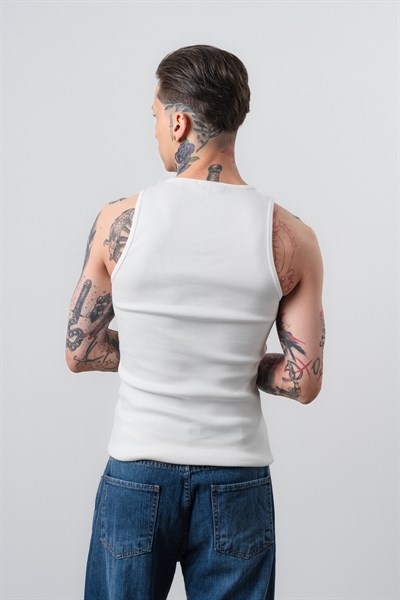 Erkek Tank Top Atlet Beyaz