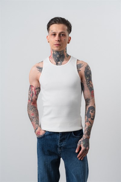 Erkek Tank Top Atlet Beyaz