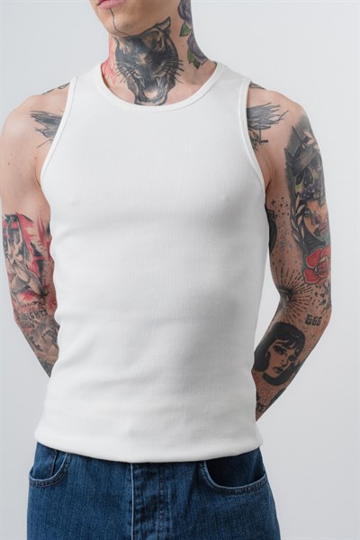 Erkek Tank Top Atlet Beyaz