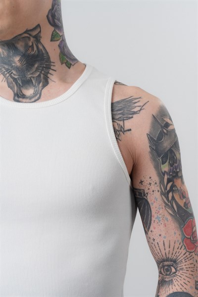Erkek Tank Top Atlet Beyaz