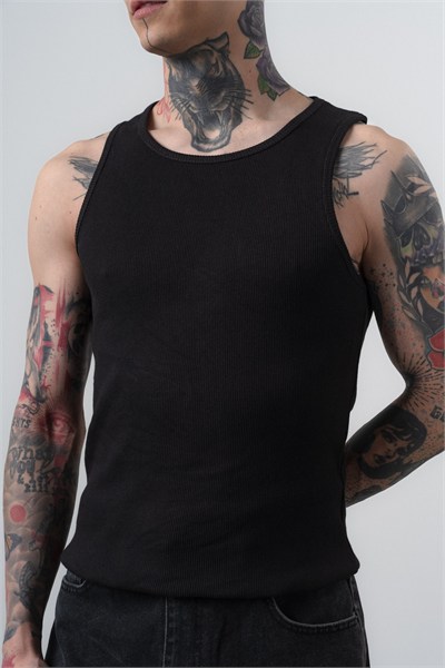 Erkek Tank Top Atlet Siyah