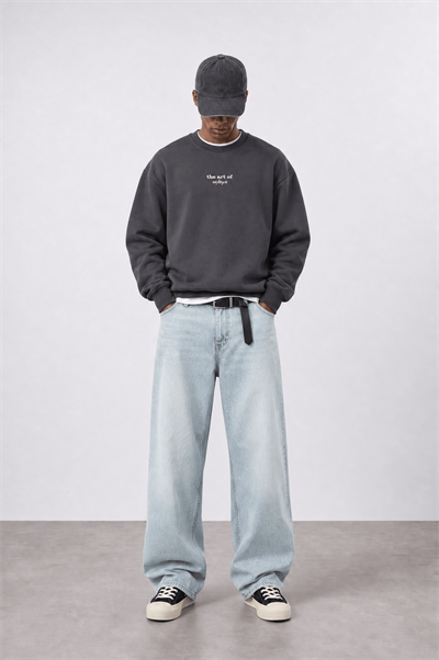 Erkek The Art Of Patch Detaylı Oversize Sweatshirt Füme