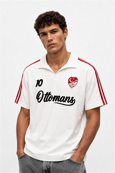 Erkek Türkiye Retro Forma T-Shirt Ekru
