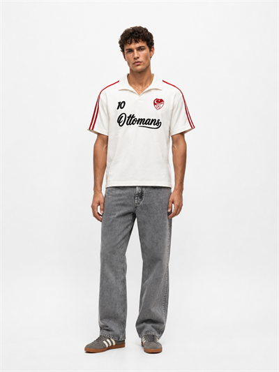Erkek Türkiye Retro Forma T-Shirt Ekru